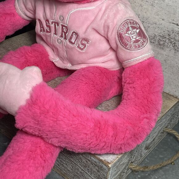 MLB Houston Astros Baseball Rally Monkey Stuffed Plush Doll 18" Pink FOCO - Picture 13 of 16